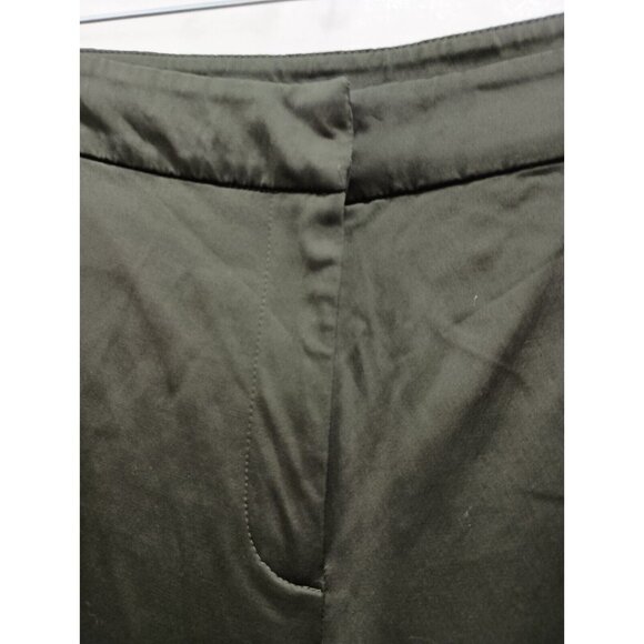 Eileen Fisher Womens Dress Pants Medium Olive Green Satin Straight Leg Classic - Picture 3 of 8